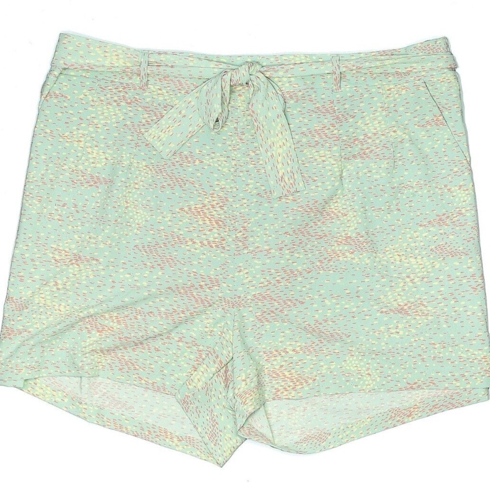 Torrid Pull On Crepe Pastel Blue Mint Green Dotted Sash Belt Shorts 3